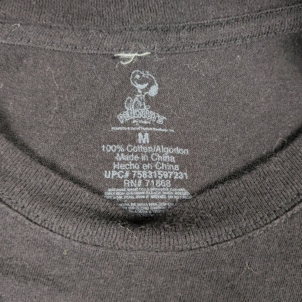 Peanuts Snoopy Black Cotton Blend T-shirt Kids Size Medium